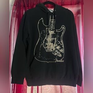 Black Fender “The Rock & Roll Lifestyle” Guitar Hoodie Sweatshirt Size Medium